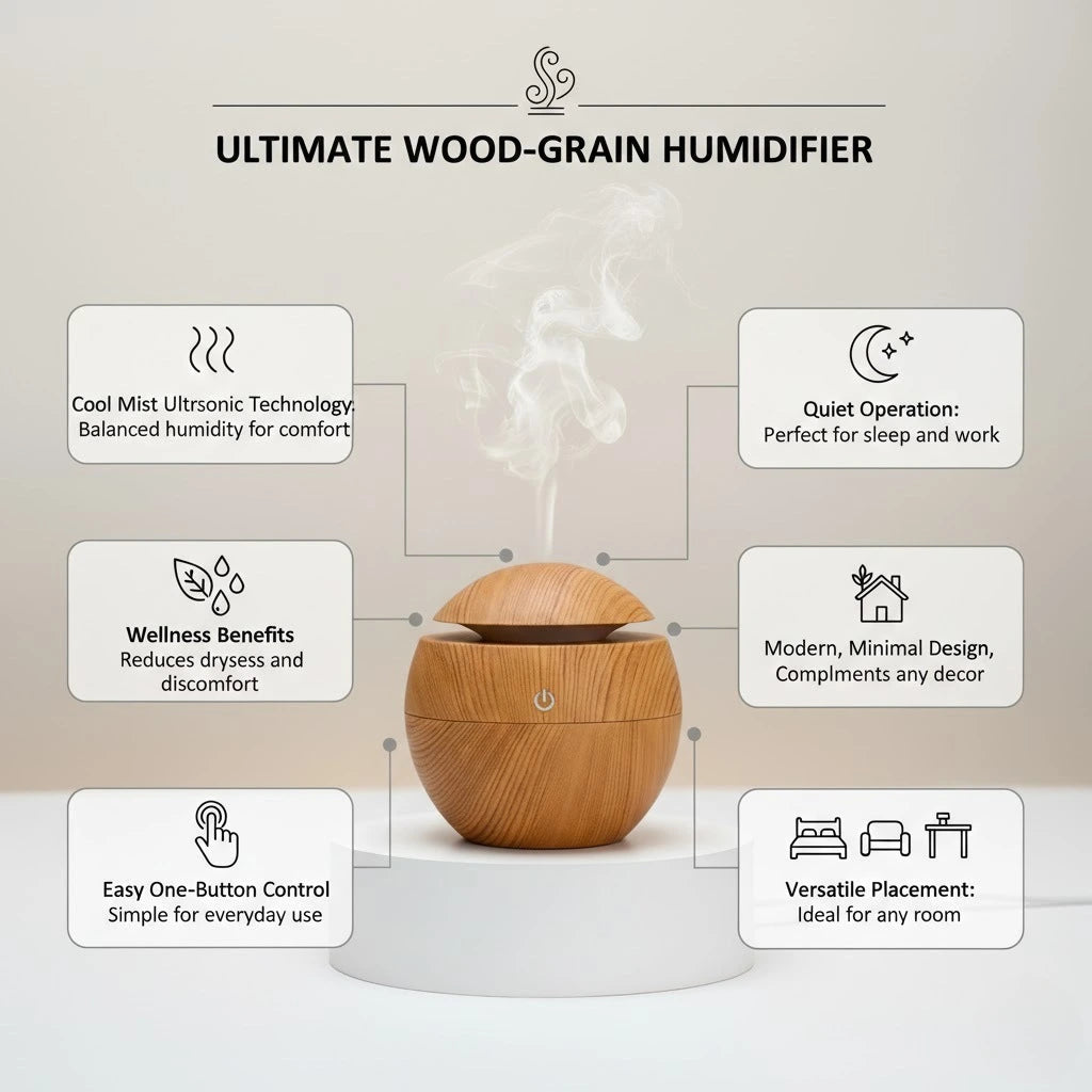 Minimal Cool Mist Humidifier with Silent Operation