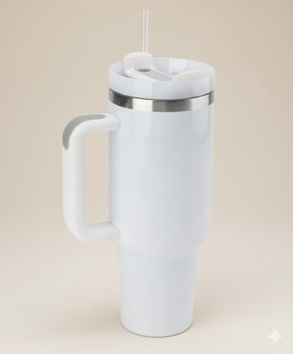 1200ml Stainless Steel Tumbler with Handle & Steel Straw