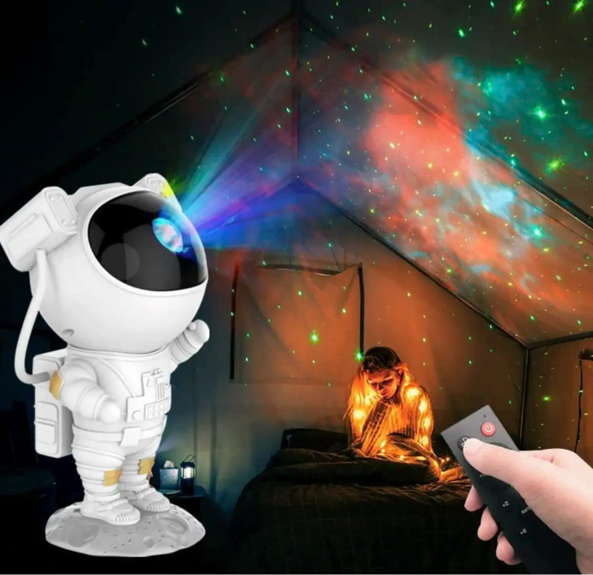 Astronaut Starry Sky Projector Light – Galaxy Night Light for Bedroom & Home Decor